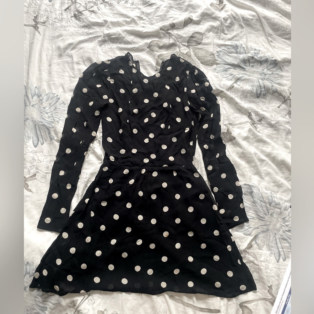 Reformation mini polka dot long sleeve XS